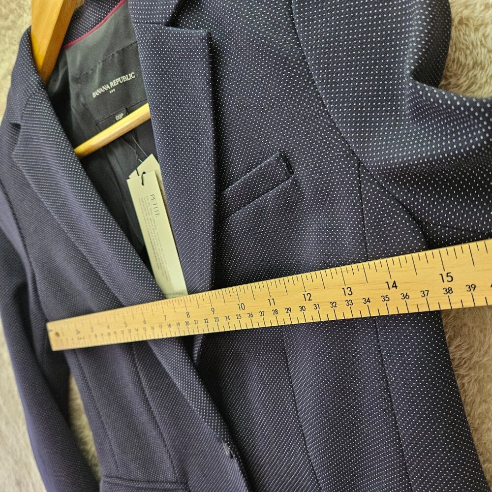 NWT Banana Republic Petite Blazer Jacket Tailored Coat Navy Blue Size 00P - Picture 6 of 6